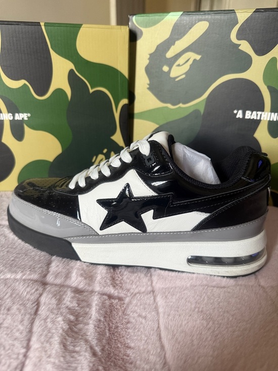 Bape Other - Bape Black White Gray Bapesta Low-Top Athletic Shoe